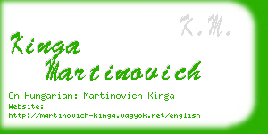 kinga martinovich business card